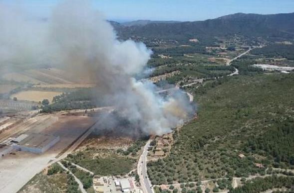 Imatge aèria de l'incendi.
