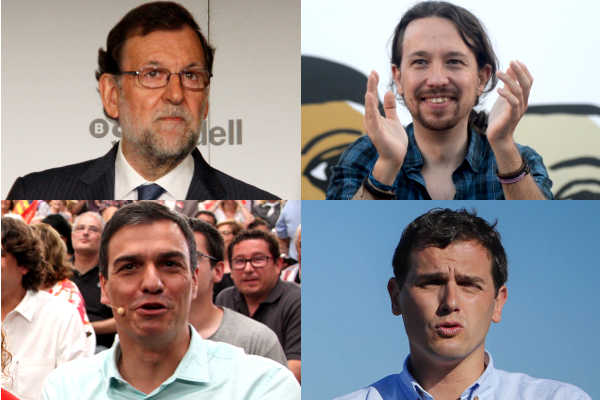 Rajoy, Iglesias, Sánchez i Rivera.