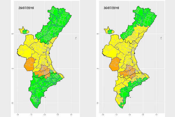 Previsió temperatures 29 i 30 de juliol.