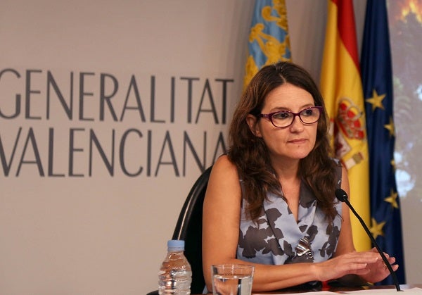 Mónica Oltra, aquest divendres durant la roda de premsa posterior al ple del Consell.