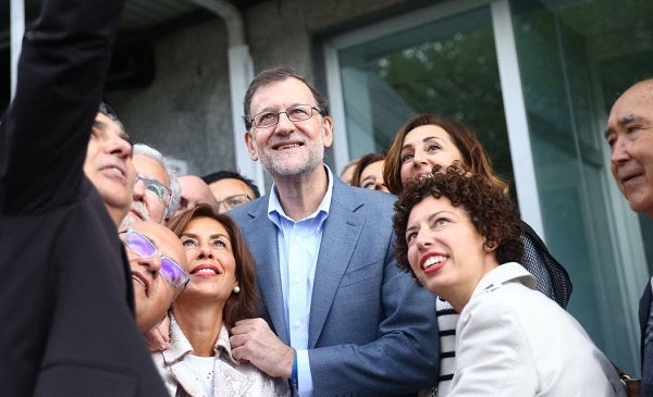 Mariano Rajoy, aquest matí a la localitat d'Avión.