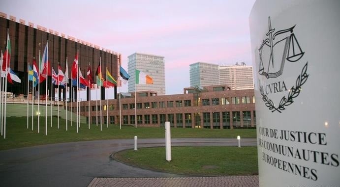 Entrada del Tribunal de Justícia de la Unió Europea (TJUE).