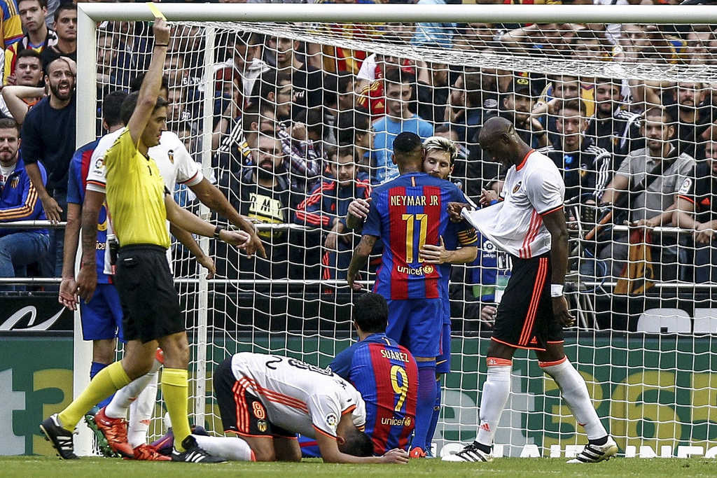 Messi i Neymar celebren el penal que suposava el 2-3 final.