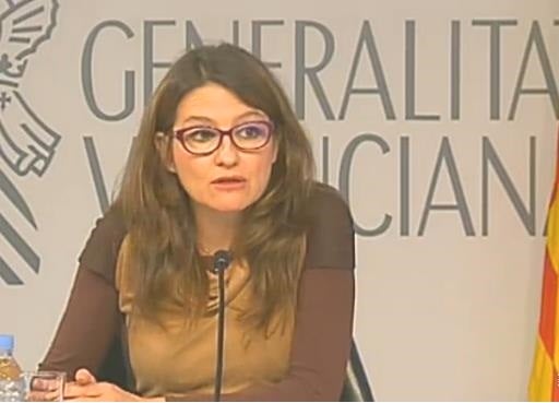 Oltra durant la roda de premsa posterior al ple del Consell.