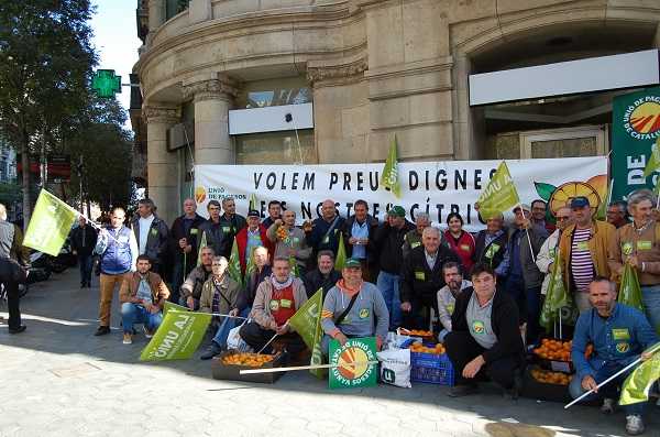 Un moment de la protesta celbrada aquest dimecres a Barcelona.