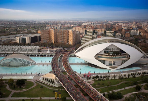 La Ciutat de les Arts i les Ciències va ser la zona d'eixida i arribada de la marató.