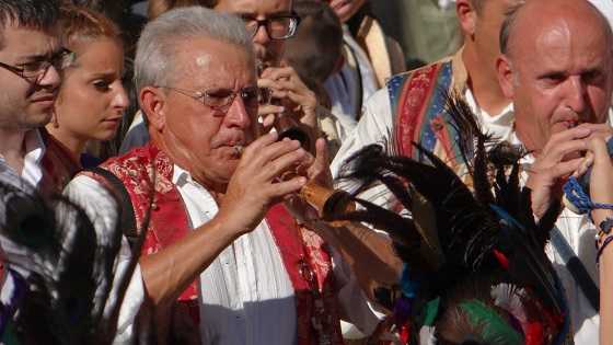 Dolçainers, aquest dilluns a la Festa de la Mare de Déu de la Salut d'Algemesí.