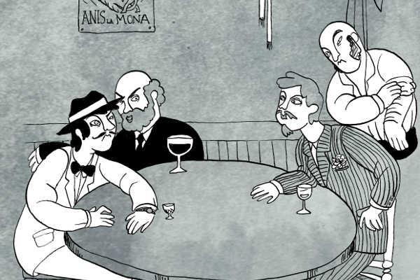 Il·lustració dels mafiosos de 'Contes Valencians'.