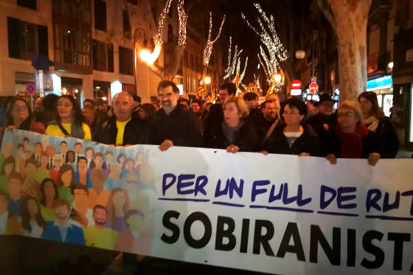 Jordi Cuixart en la manifestació de la Diada de Mallorca.
