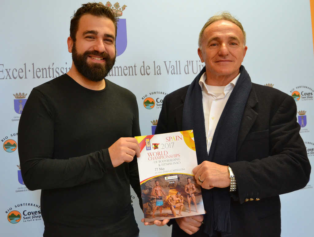 Les autoritats en la presentació del World Championships of Bodybuilding & Fitness de la Vall d'Uixó.