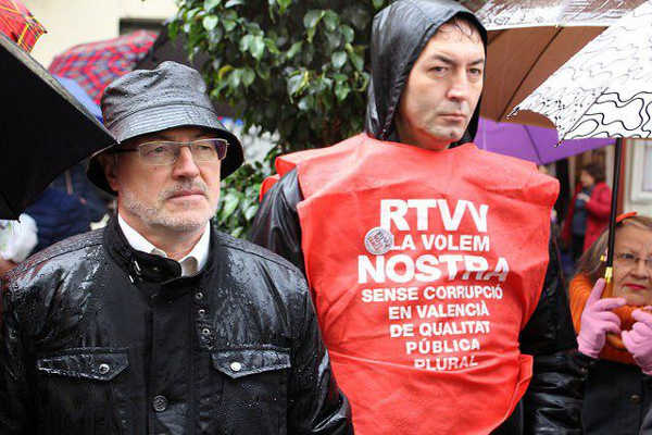 Antonio Montiel en la protesta del tercer aniversari del tancament de RTVV.