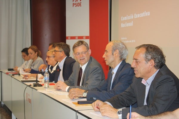 Un moment, ahir, de l'Executiva del PSPV.