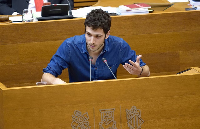 El diputat de Podem Antonio Estany, aquest dijous durant la seua intervenció a les Corts.