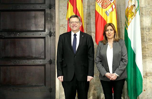 Puig amb Díaz, aquest diumenge al Palau de la Generalitat.