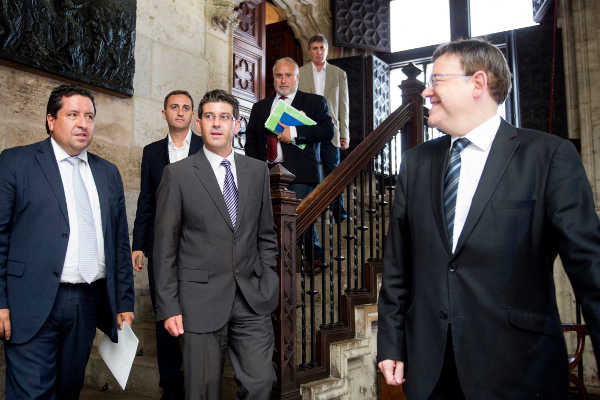 Ximo Puig, Javier Moliner, Jorge Rodríguez i César Sánchez.