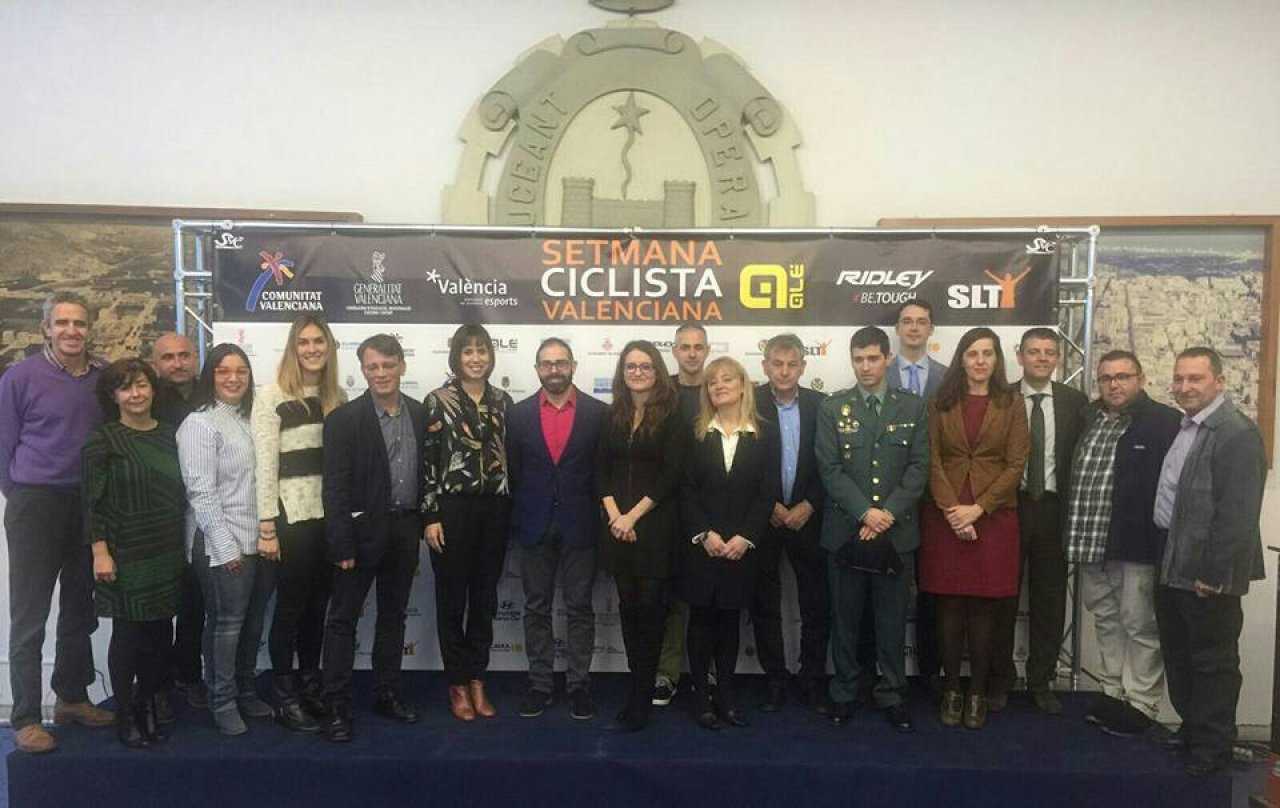 Presentació que es va fer a febrer a Gandia de la Setmana ciclista valenciana femenina.