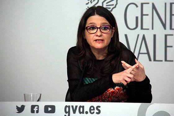 Mónica Oltra durant la roda de premsa posterior al ple del Consell.