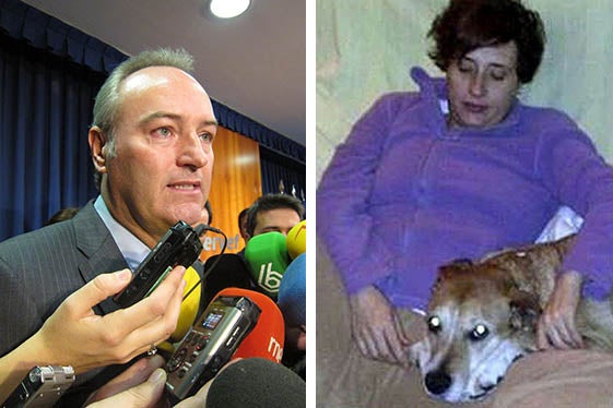 Alberto Fabra i l'auxiliar d'infermeria afectada per l'èbola Teresa Romero.