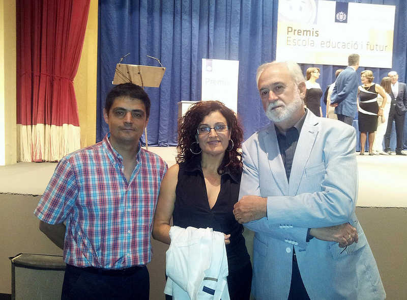 Ricard Nogués, Maria Josep Ortega i Agustí Royo en l'acte amb els estudiants