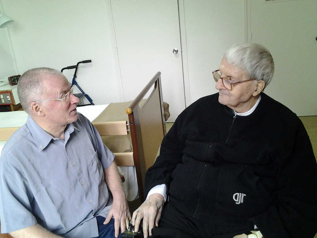 El P. Gregori Estrada amb Josep Miquel Bausset