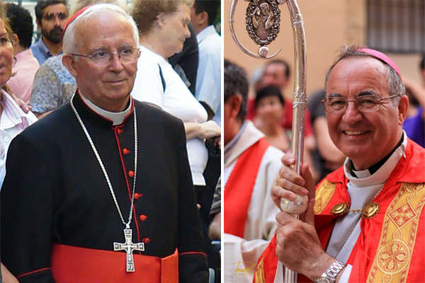 L'arquebisbe Antonio Cañizares, de València i L'arqubisbe Jaume Pujol, Primat de Tarragona