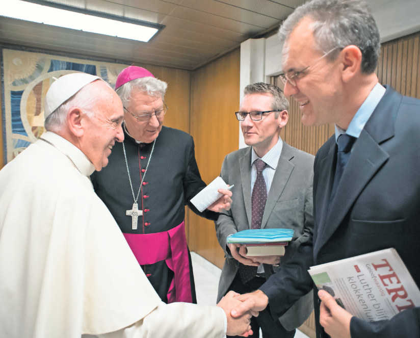 El papa Francesc amb els periodistes de Tertio
