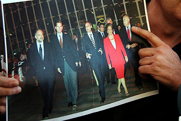 inauguració del fòrum esportiu València Summit on es pot veure Iñaki Urdangarin amb l'expresident Camps, l'alcaldessa de València Rita Barberá i dirigents populars. L'Instituto Nóos va organitzar l'acte.