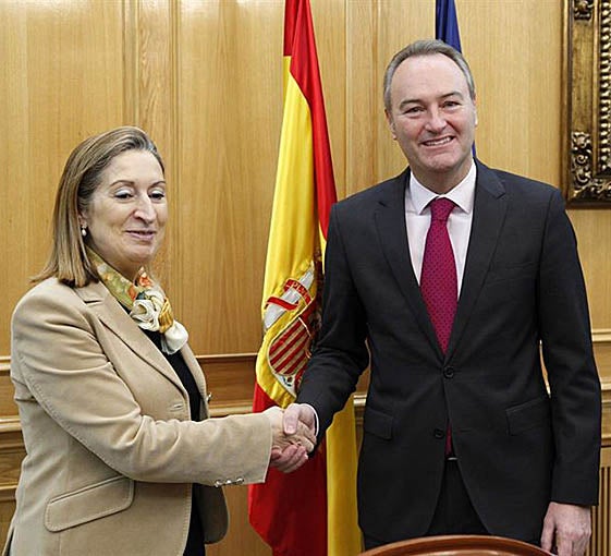 La ministra de Foment, Ana Pastor i Alberto Fabra.