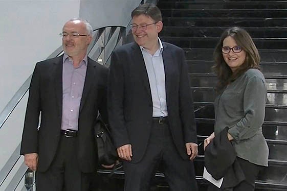 Antonio Montiel, Ximo Puig i Mònica Oltra.