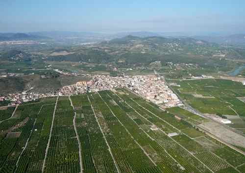 Vista aèria del municipi de Manuel.