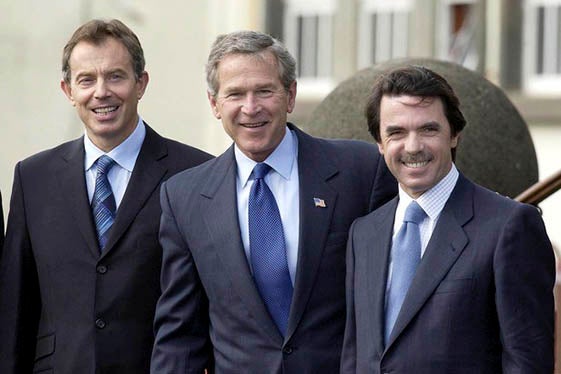 Blair, Bush i Aznar.
