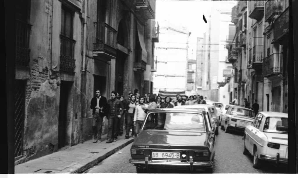 Manifestació per barri del Carme, 1975.
