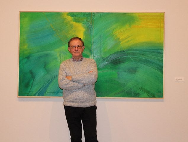 Wences Rambla posa davant l’obra ‘Supergreen o Puerto Rico mon amour’, 2001-2002