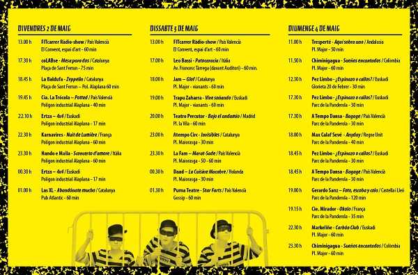 Programació del Festival.