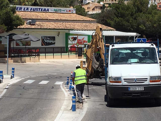 Obres de la carretera CV-746 que va de Calp a Moraira
