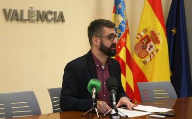 El regidor Pere Fuset en la roda de premsa