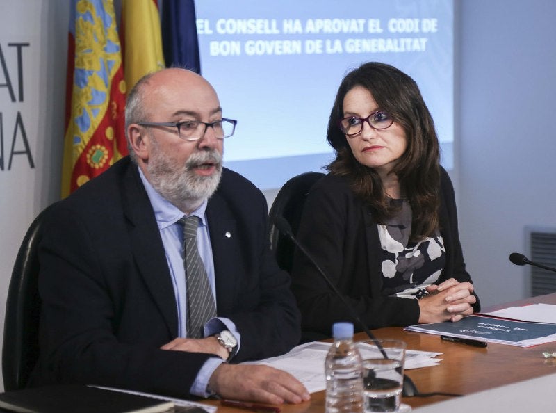 Roda de premsa de la vicepresidenta del Consell, Mónica Oltra i Manuel Alcaraz.