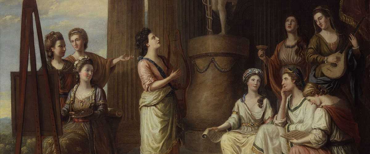 Richard Samuel, 'Les Muses al temple d'Apol·lo' (detall), ca. 1777. Oli sobre llenç