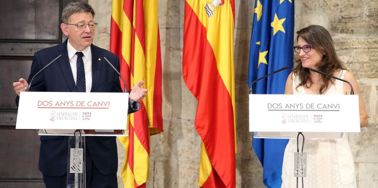 Puig i Oltra compareixen per explicar dos anys de govern.