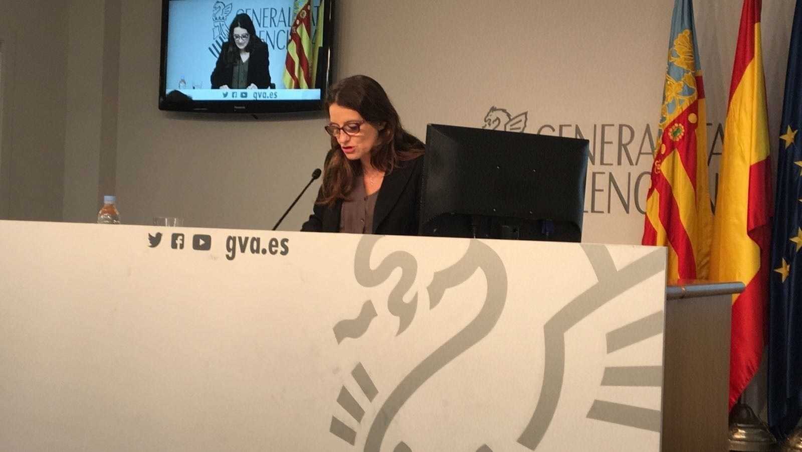 La vicepresidenta i portaveu del Consell, Mónica Oltra, reclama "calma" davant de l'1-O.