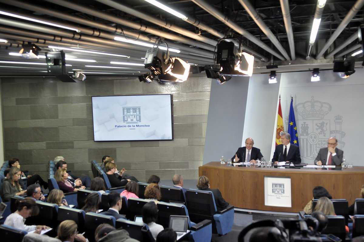 Roda de premsa posterior al Consell de MInistres espanyol, hui al palau de la Moncloa de Madrid.