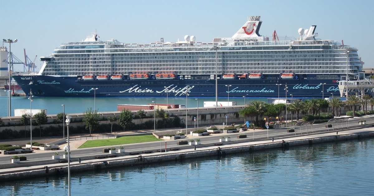 Imatge d'un creuer en el port de València