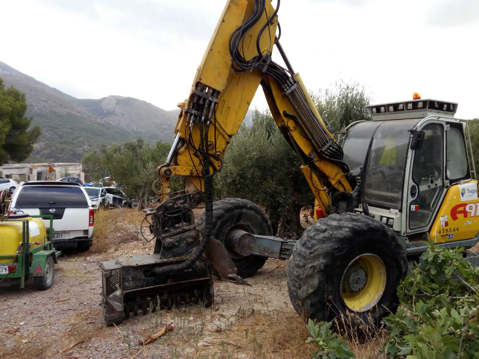 Finca agrícola al Castell de Guadalest, dins de la zona demarcada per la detecció del primer brot de 'Xylella fastidiosa' al País Valencià.