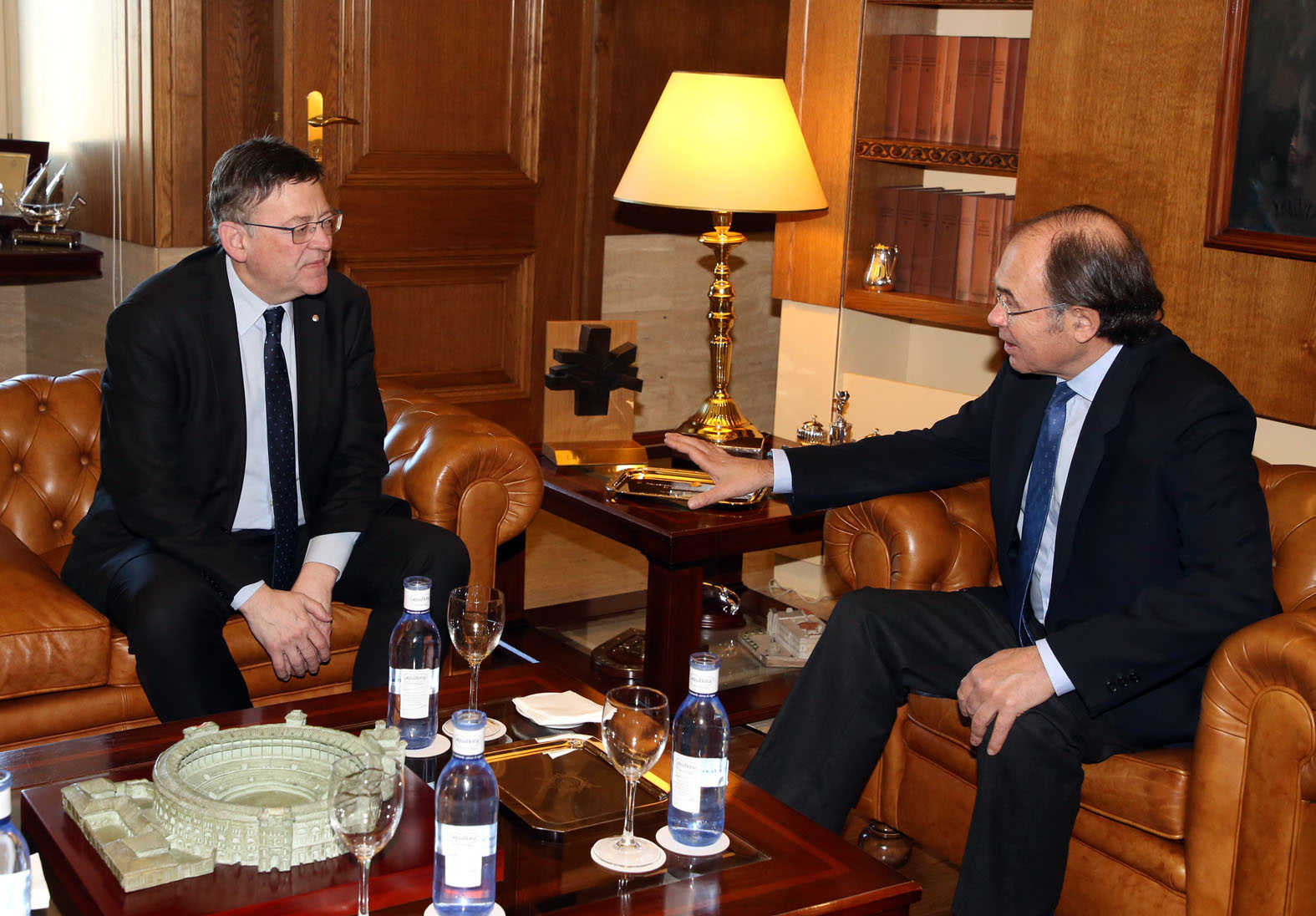 El president de la Generalitat, Ximo Puig, junt al president del Sant, Pío García-Escudero.