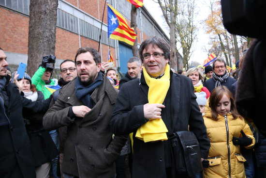 Carles Puigdemont i Toni Comín a Brussel·les.