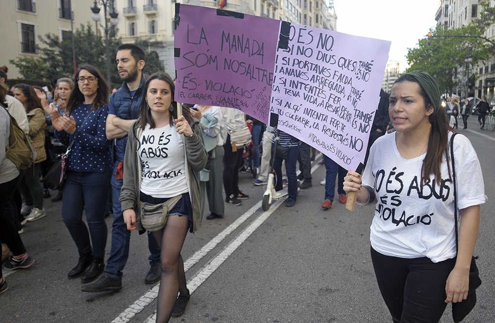 Imatge d'arxiu de les mobilitzacions contra la sentència a 'La Manada' el 26 d'abril de 2018.