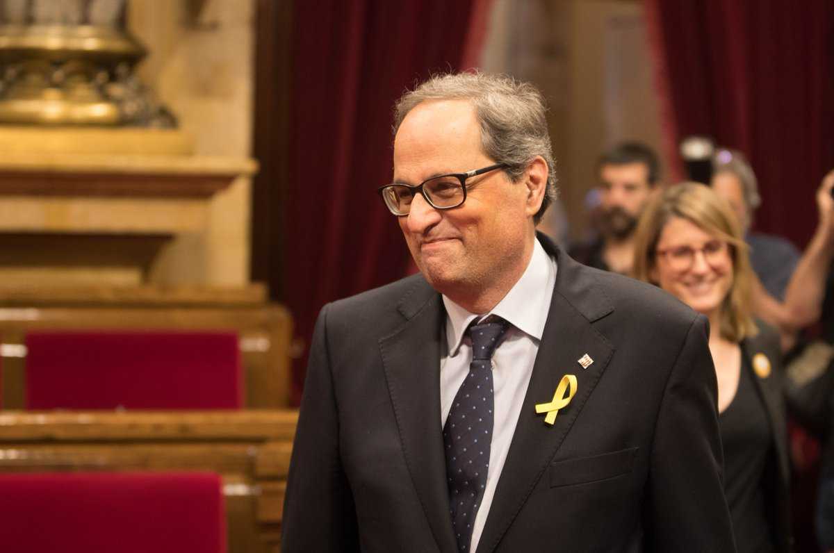 Quim Torra, en la seua intervenció durant el debat d'investidura celebrat aquest dilluns.