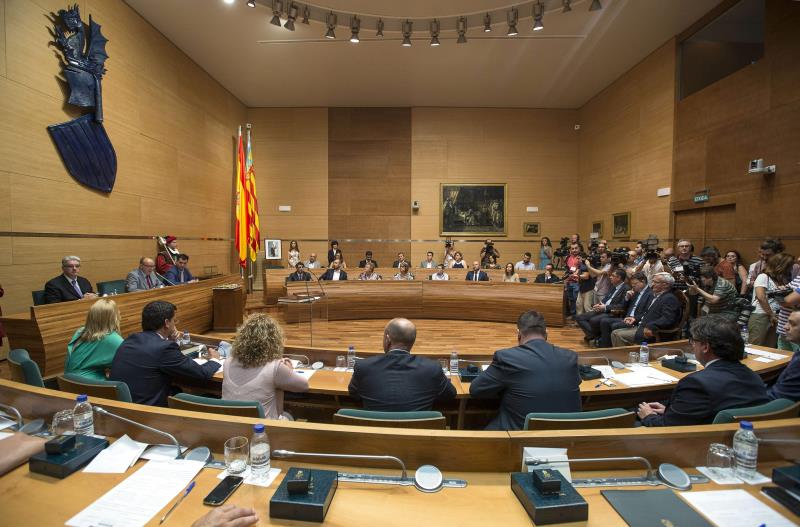 Imatge del ple extraordinari de la Diputació de València celebrat aquest dijous per a fer efectiva la renúncia de Jorge Rodríguez.