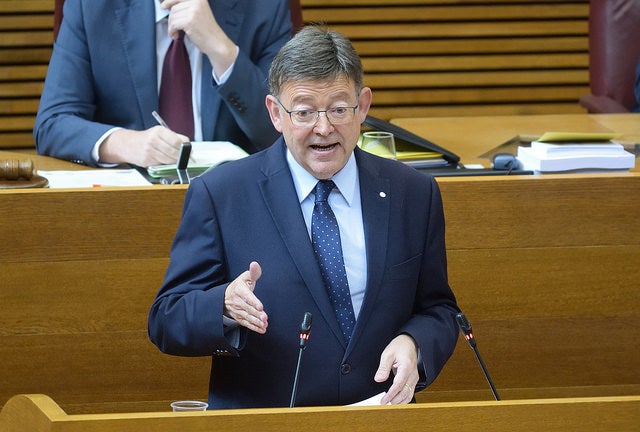 El president de la Generalitat, Ximo Puig, durant una intervenció al ple de les Corts.