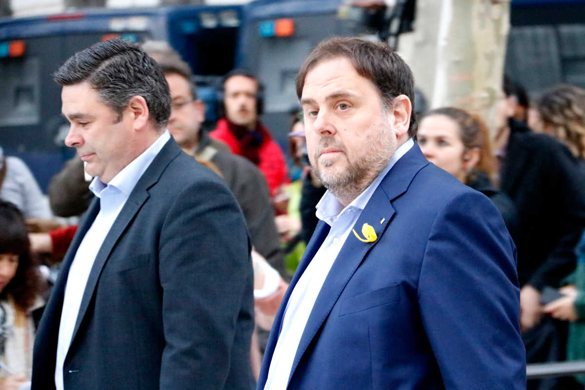 Imatge d'arxiu del vicepresident destituït Oriol Junqueras, en arribar a l'Audiència Nacional el 2 de novembre de 2017.